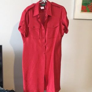 100% Silk Shirt Dress.
